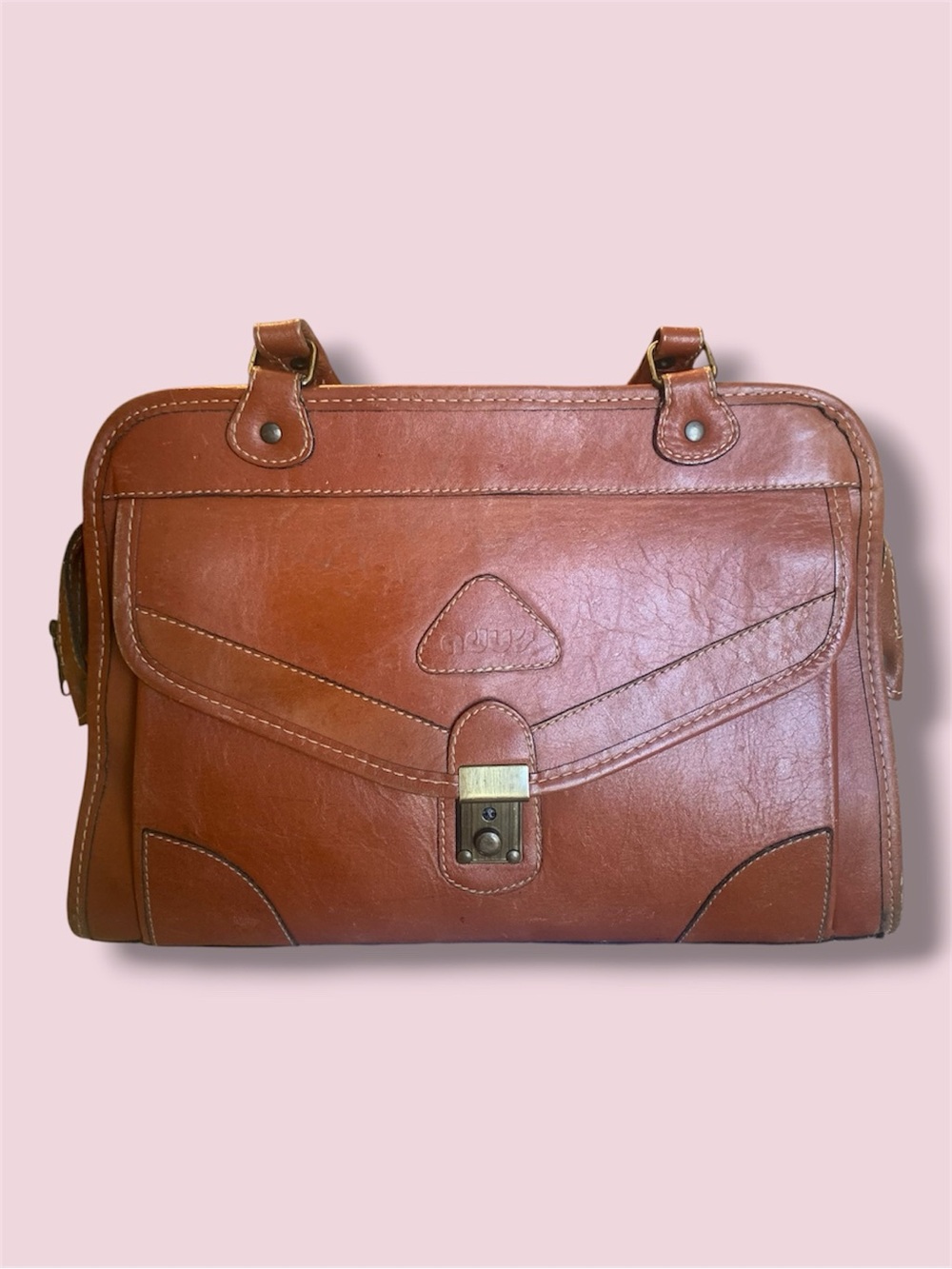 Vintage Brown Leather Satchel Bag